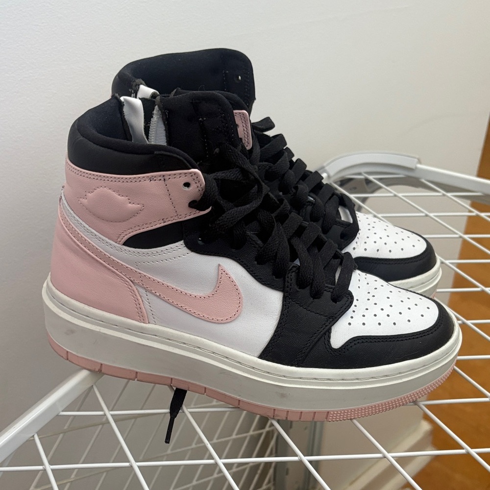 Nike Women's Black, Pink, and White High-Top Sneakers